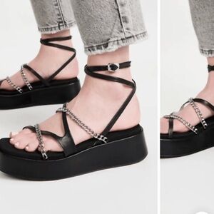 Rag & Bone Logan Black Strappy Platform Sandals. Women’s 9. Worn once.